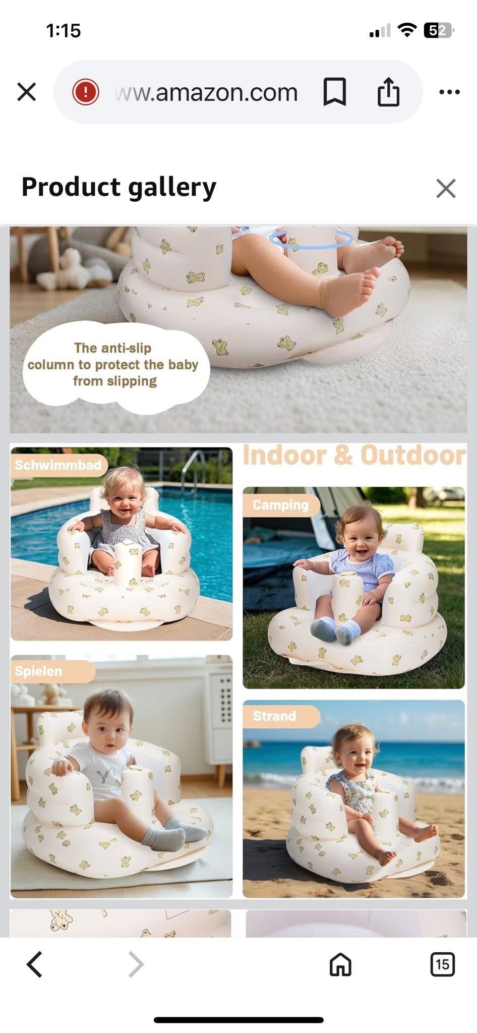 Inflatable Baby Chair for Babies 3 Months and Up,
