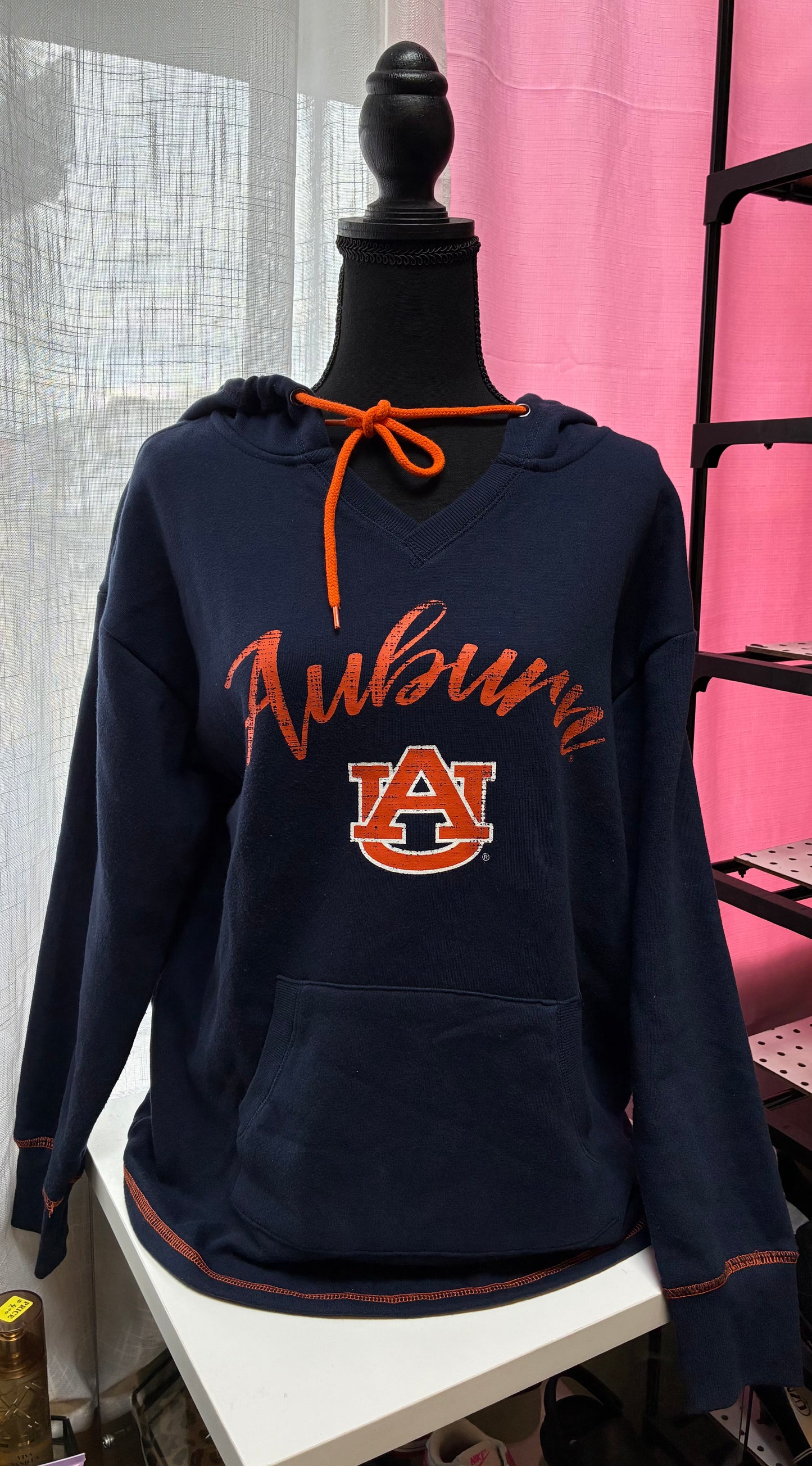 Women's Stadium Athletic Navy Auburn Tigers Big Logo Pullover Hoodie- Size Medium ๐งก๐