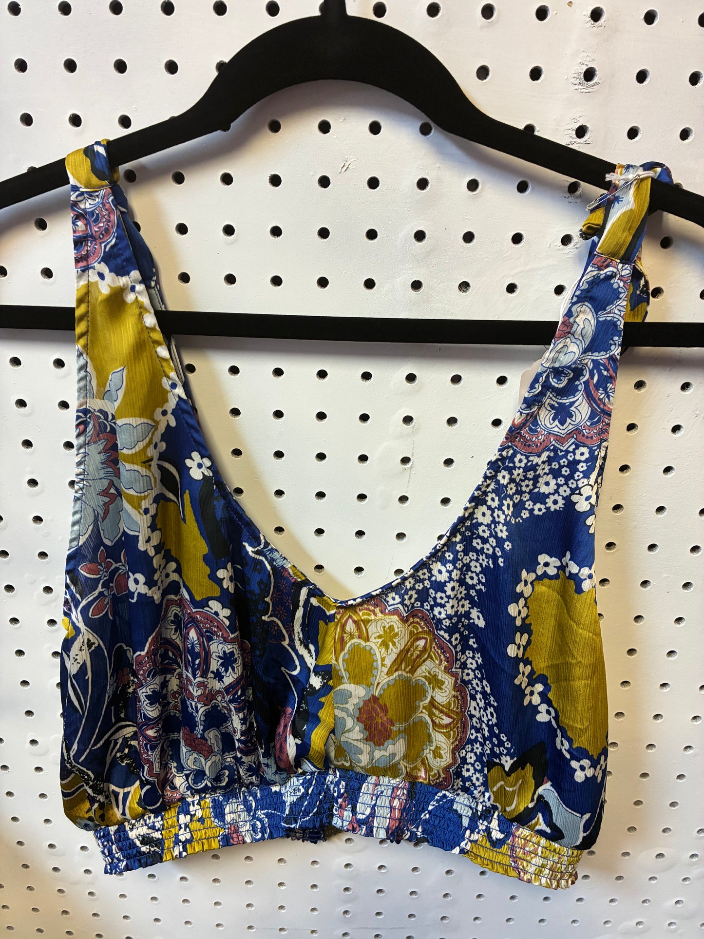 Free People Weekend In Montauk Crop Top in the Ocean Combo color and a polyester material Women Size Large