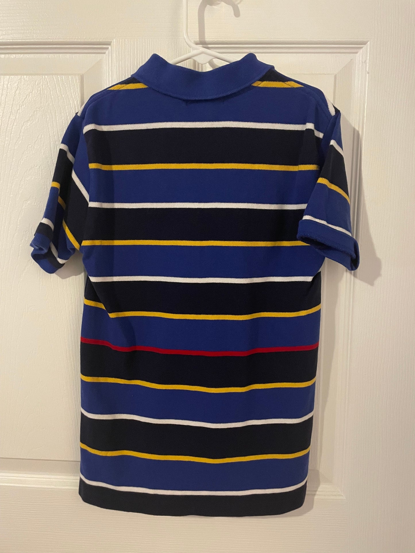 Polo Ralph Lauren Boys Blue Multi Stripe Big Pony Cotton Polo Shirt, Size 8~ Great Condition