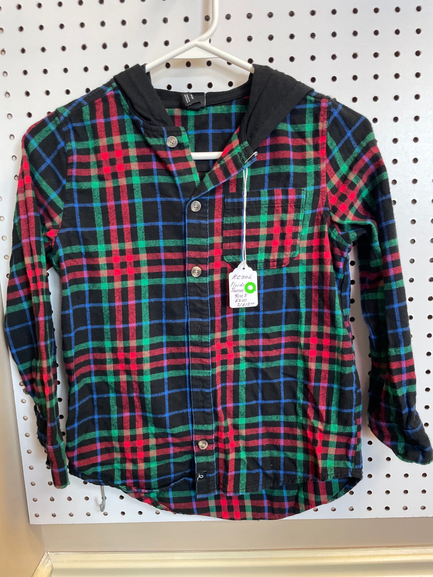 Multi Color Plaided Thermal Hoodie
