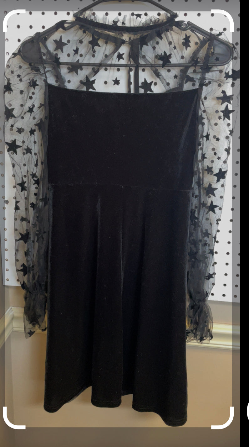 Tween Girl Butterfly Mesh & Velvet Patchwork Party Dress Size 12