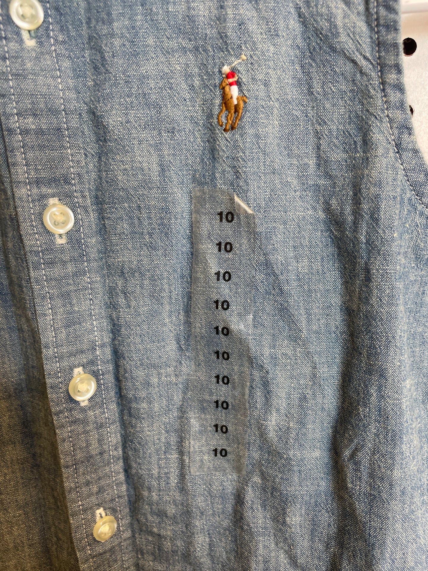 Polo Sleeveless Denim Girls Top Size 10