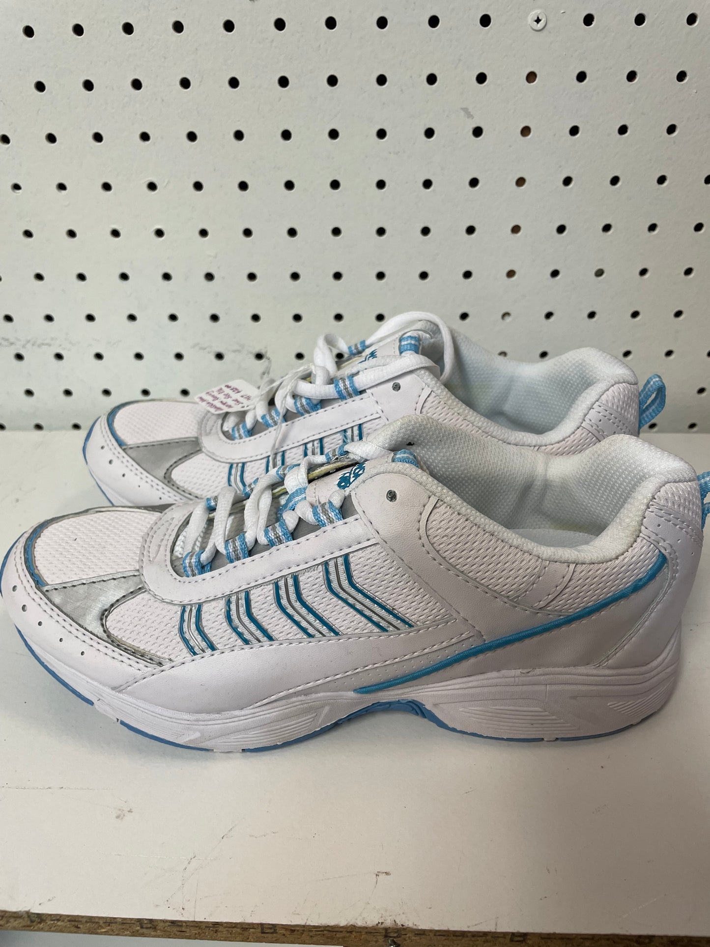DANSKIN Now White Blue Running Training Shoes Women's Size 8.5