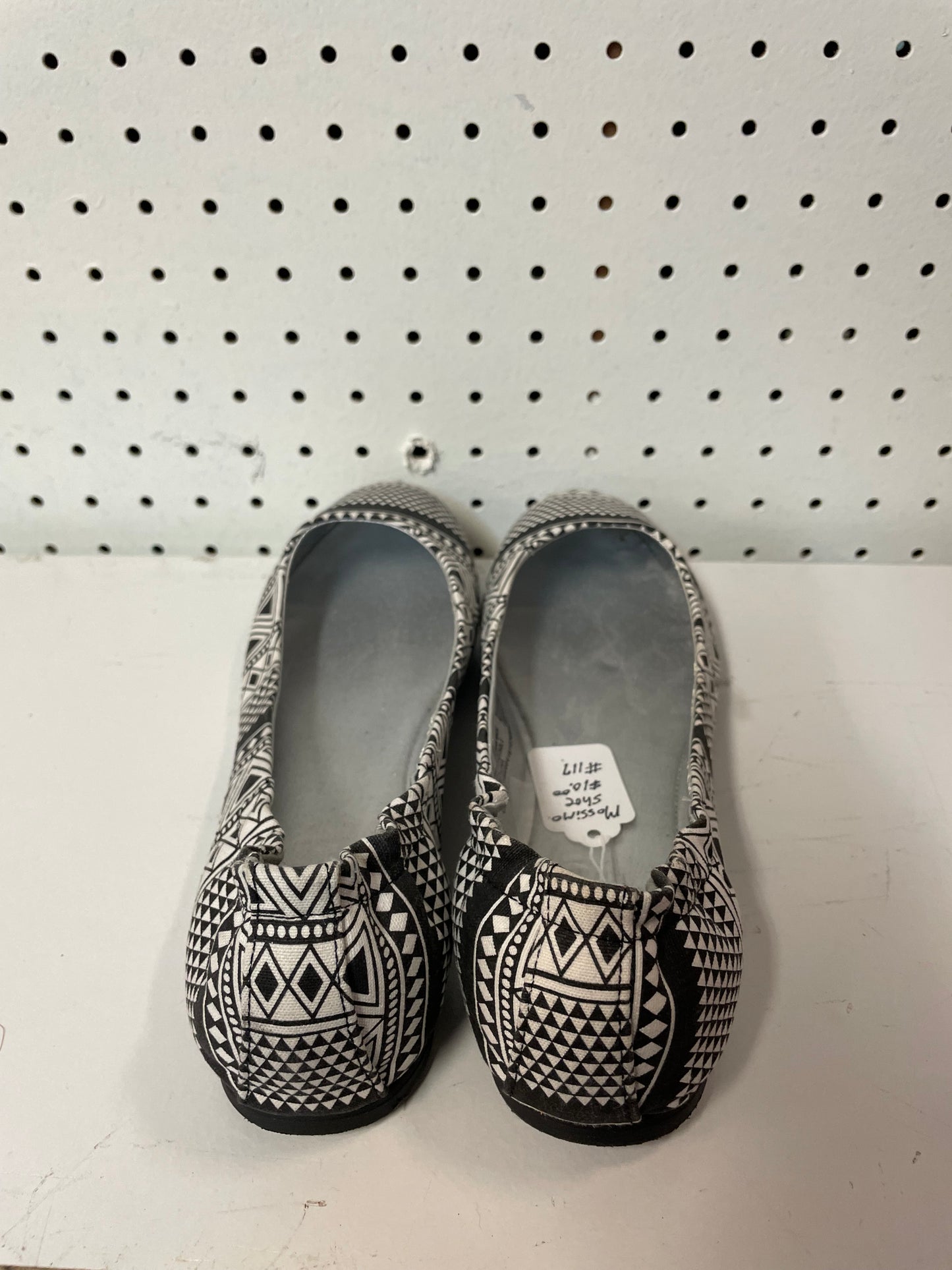 Mossimo Supply Co Women's Black & White Fabric Ballet Shoes Flats Size 10
