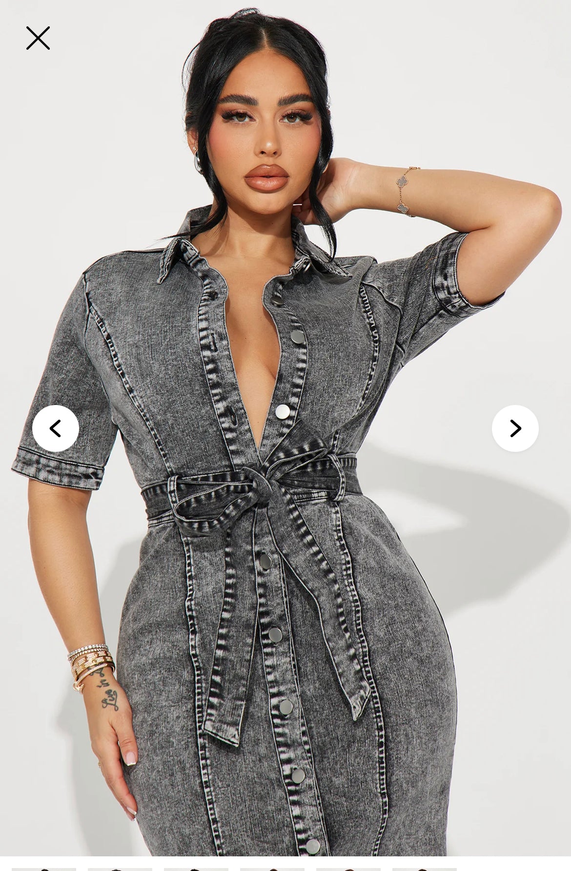 Kara Denim Maxi Dress - Dark Wash-Size XL
