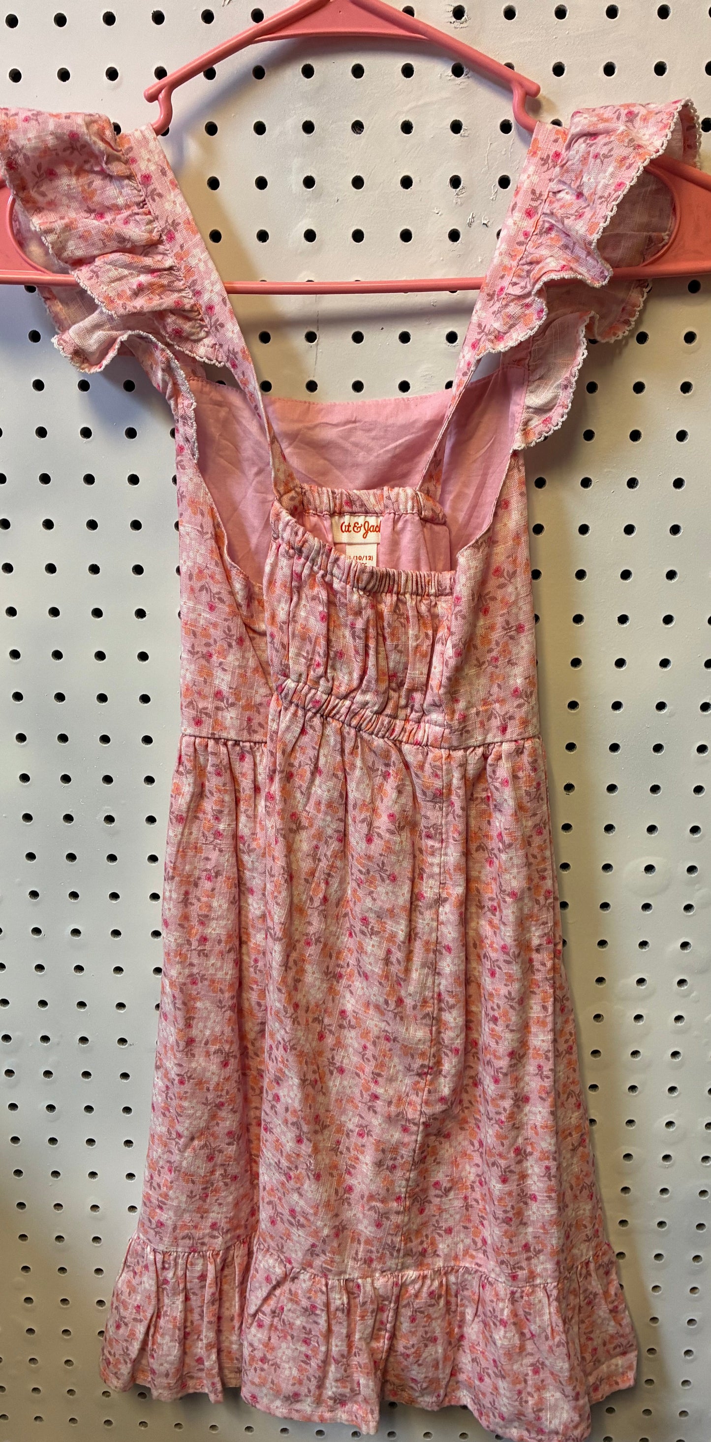 Cat & Jack girl's pink floral dress in size L (10/12)