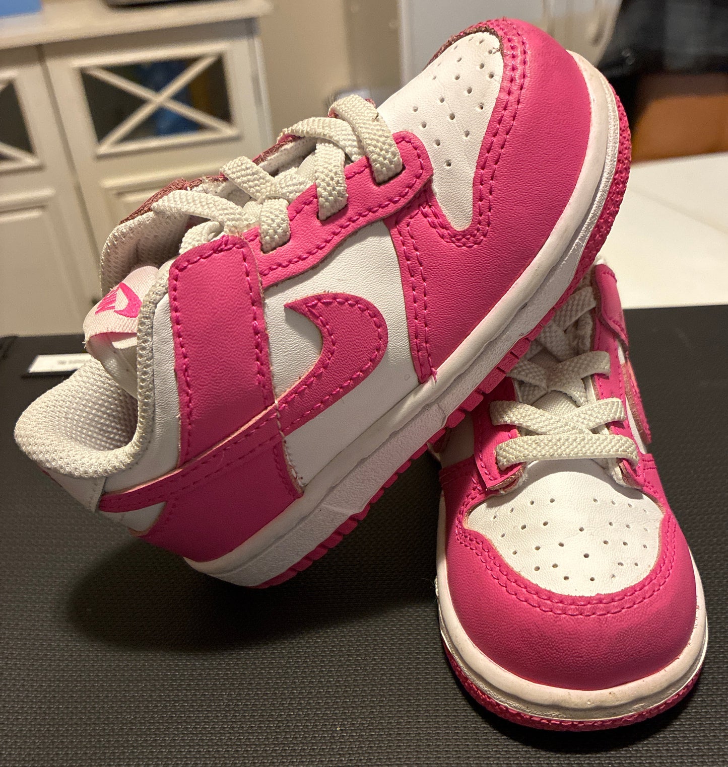 Nike Dunk Low Barbie Fuchsia Pink Toddler Girl Sneakers, Size 7c