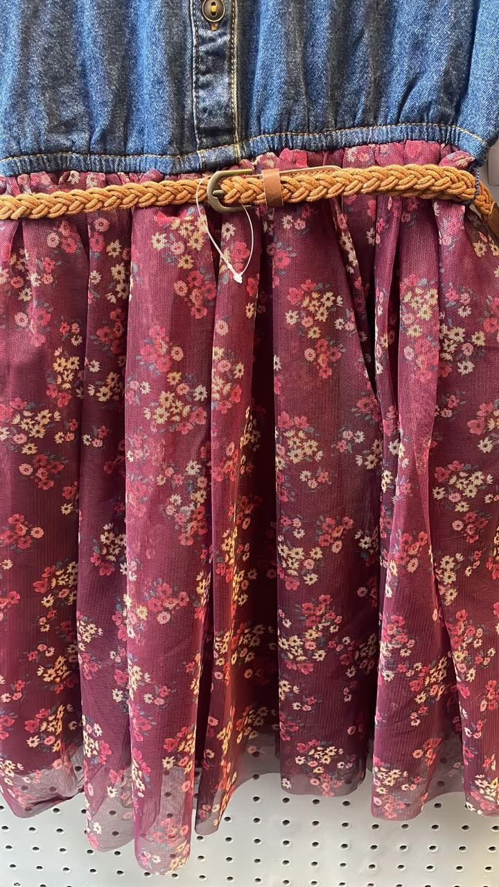 Blue & Burgundy Long Sleeve Dress -Girls Size 10/12
New with Tag