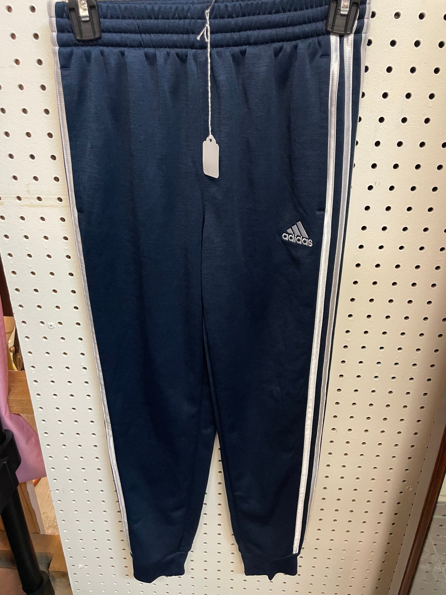 Adidas Sweat Pants Navy-blue & White Boys Size 10/12