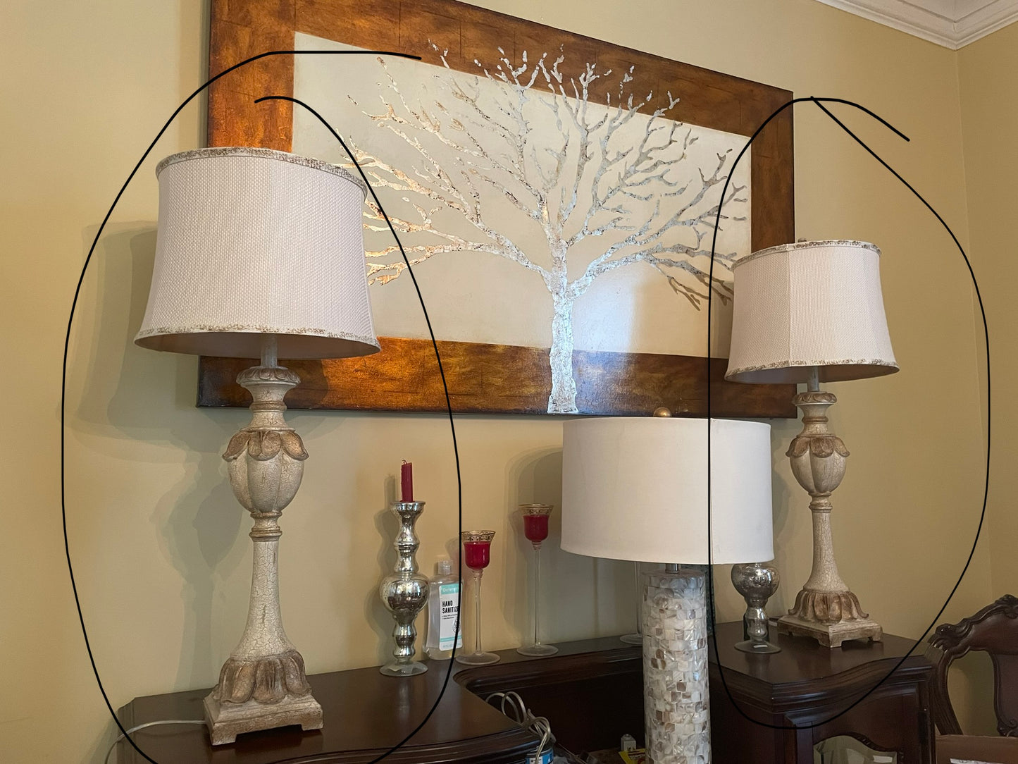 Set of 2 Vintage Detailed Lamps