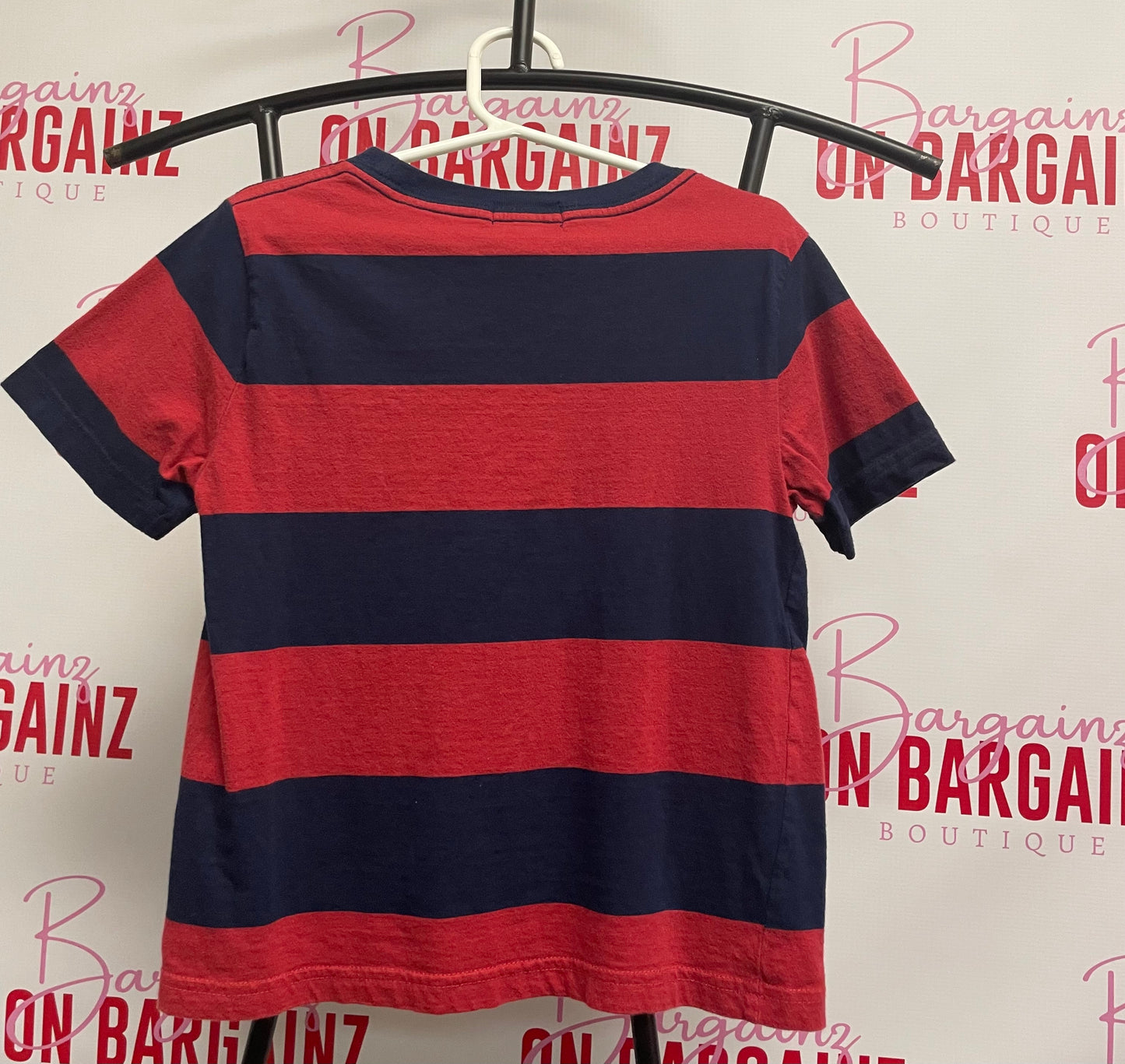 Ralph Lauren Polo Shirt ~Boys Size 6 ~Small Blue Red Stripe Big Pony Preppy~Great Condition