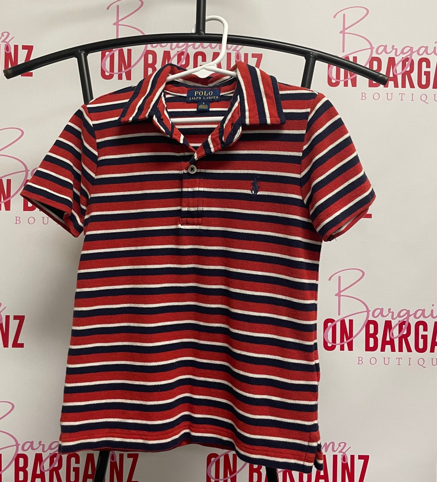 POLO Ralph Lauren Boys Striped Jersey Knit Polo, Size 5 – Great Condition