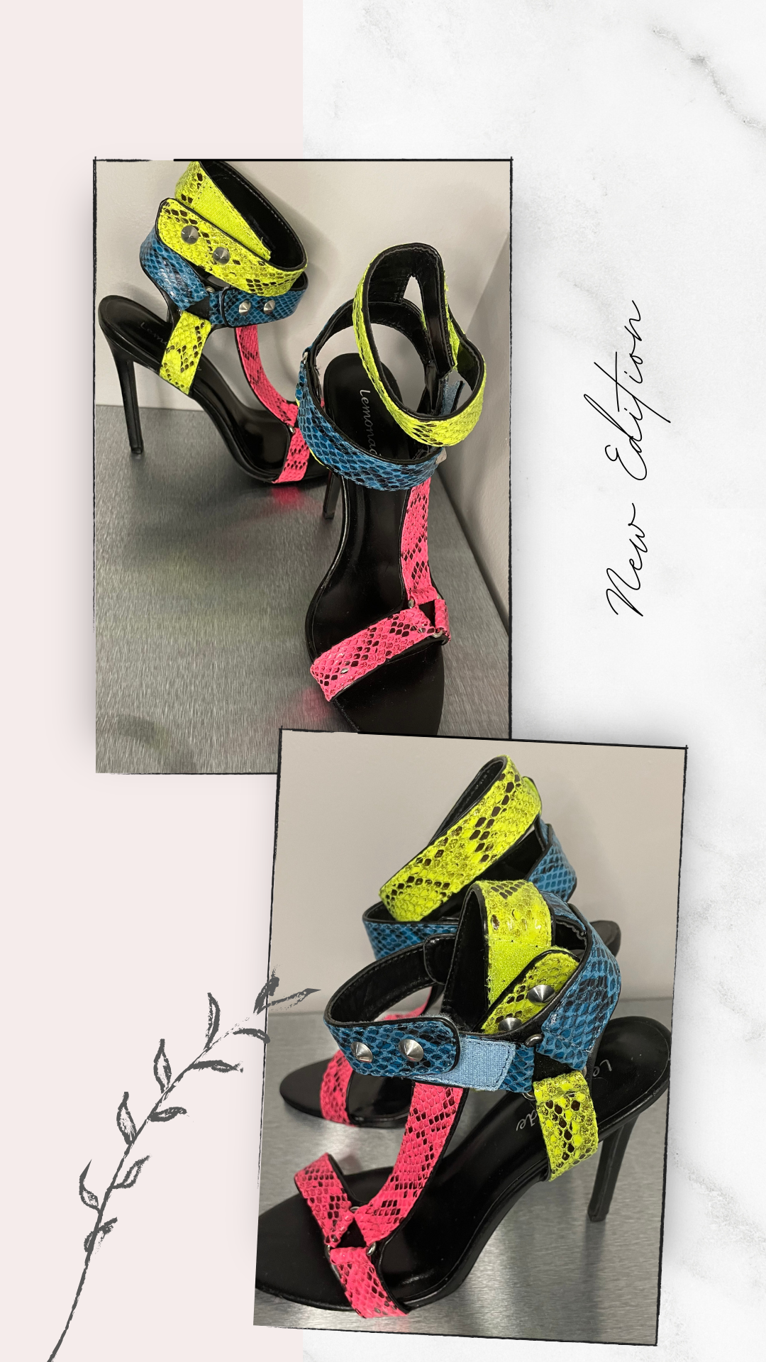 Multi Snake Print Heel Size 7.5 Great Condition