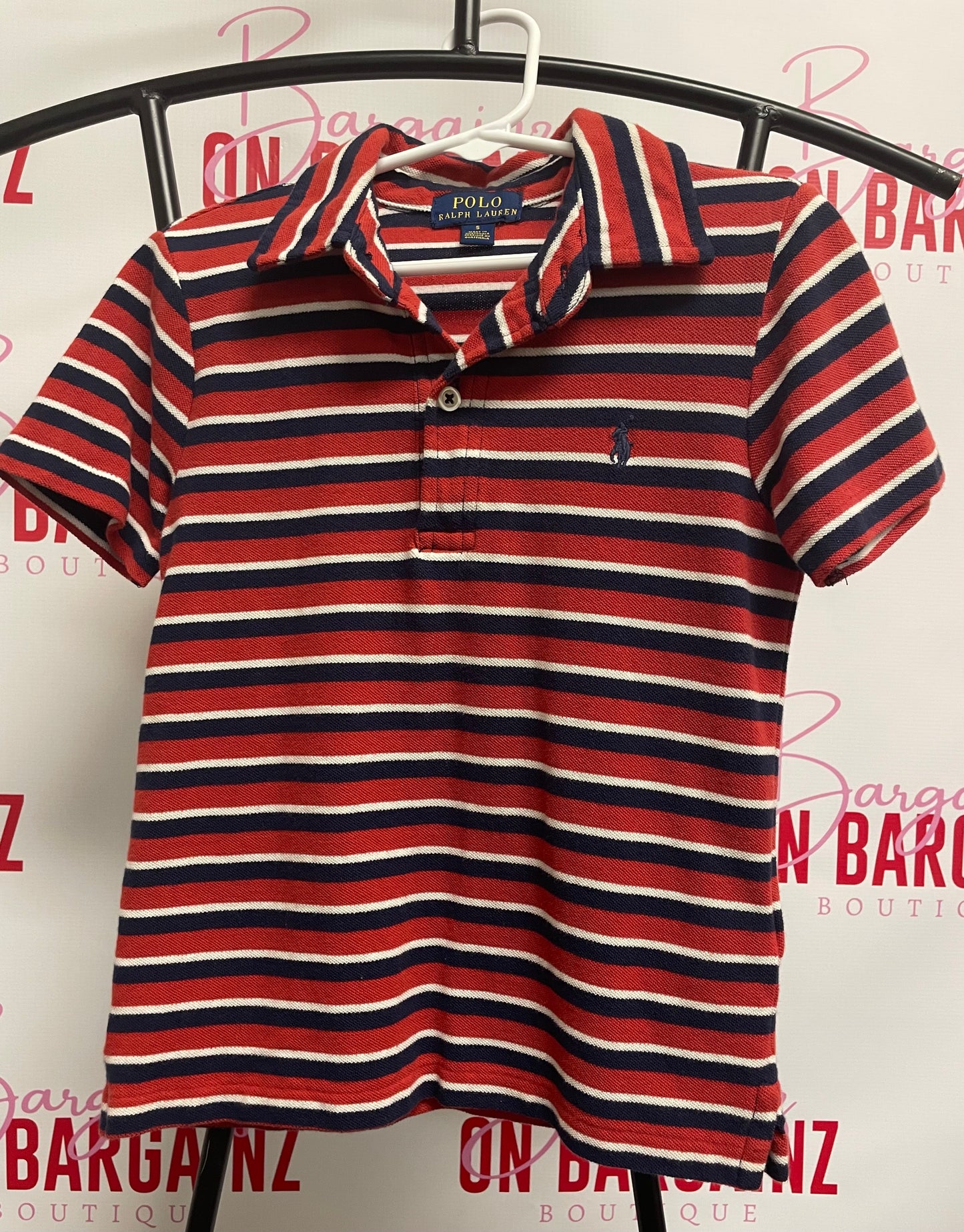 POLO Ralph Lauren Boys Striped Jersey Knit Polo, Size 5 – Great Condition