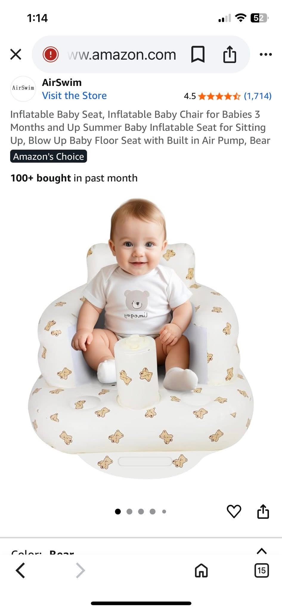 Inflatable Baby Chair for Babies 3 Months and Up,
