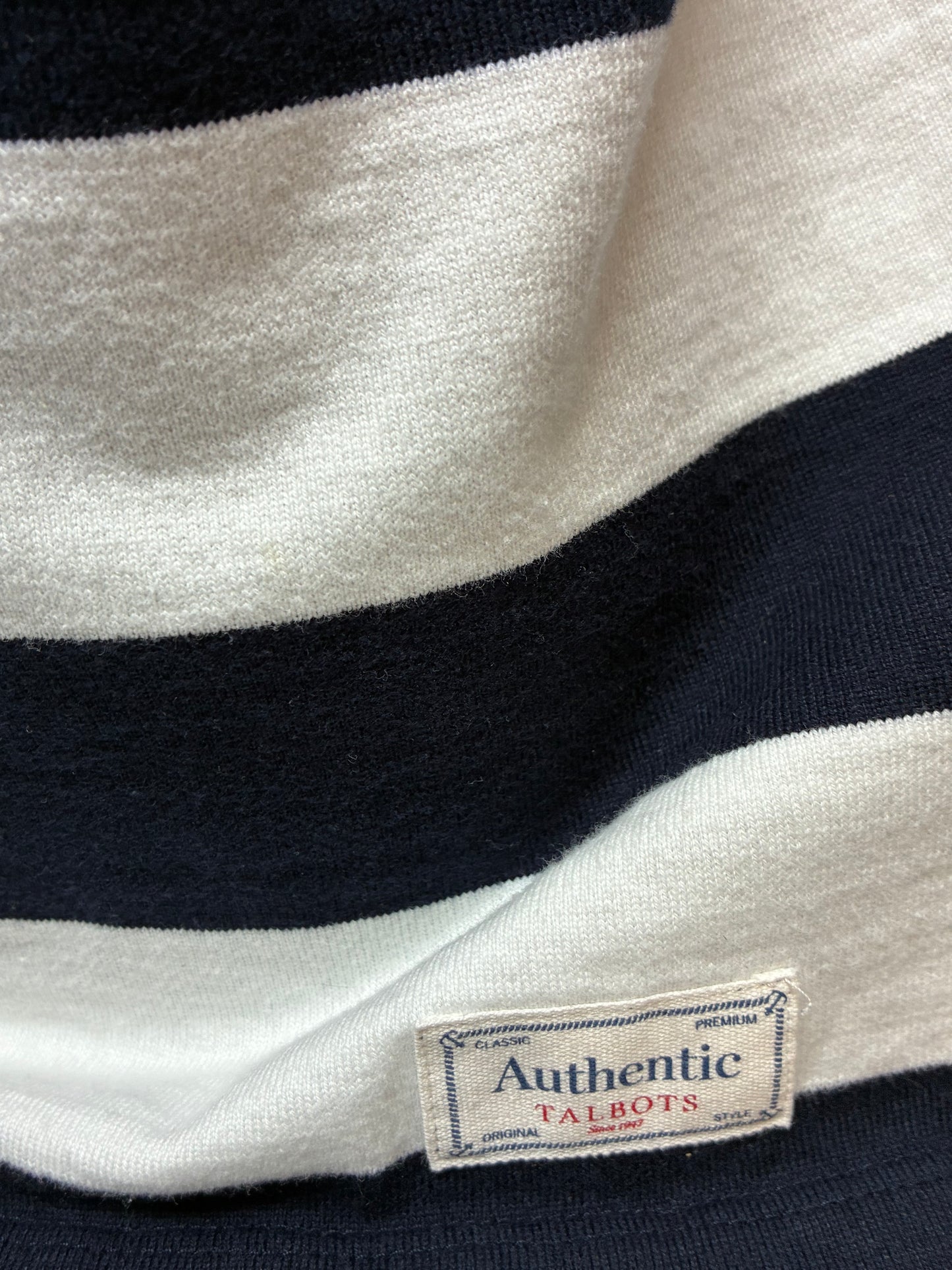 Authentic Talbots Nautical Stripe Rope Heart Boat Neck Top Women Size Medium