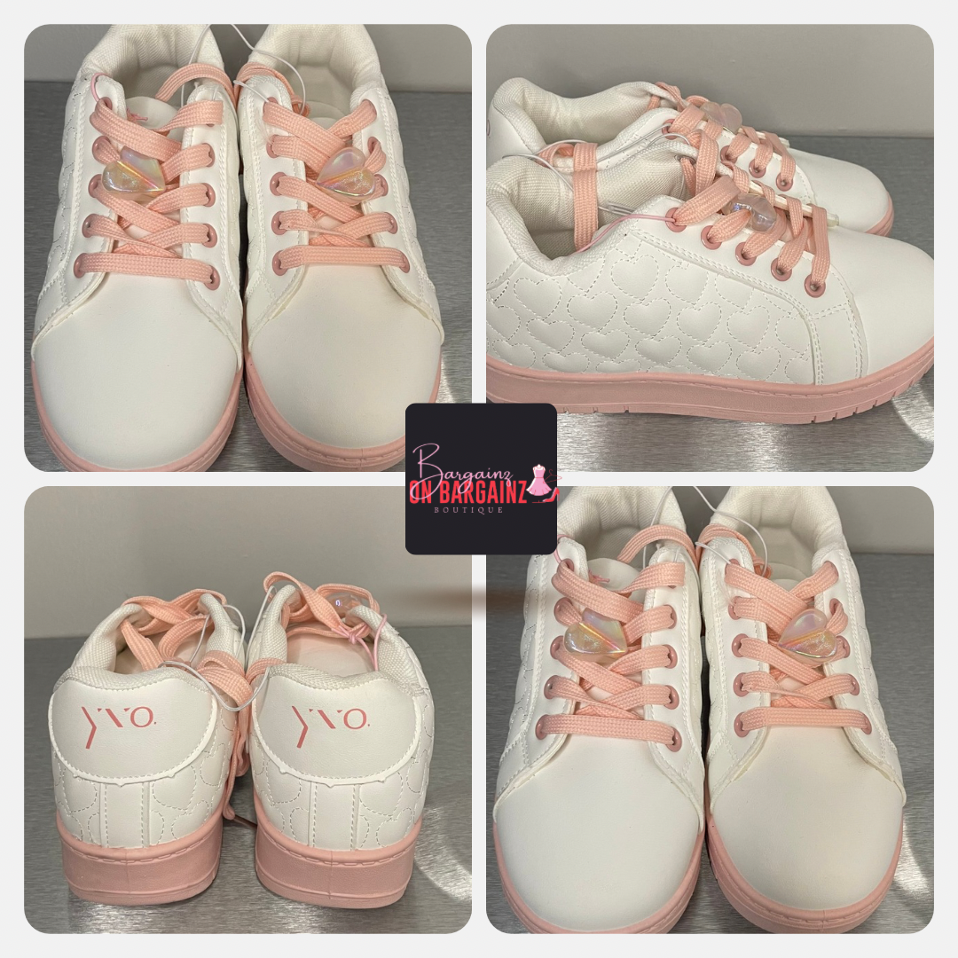 YVO Kids Pink n White Tennis Shoe Girls Size 2 Condition:New