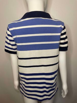 Polo Blue and White Striped Boys Polo Style Shirt~Size 5