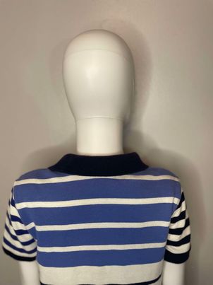 Polo Blue and White Striped Boys Polo Style Shirt~Size 5
