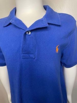Polo Blue w/ Orange Logo Boys Polo Style Shirt~Size 6