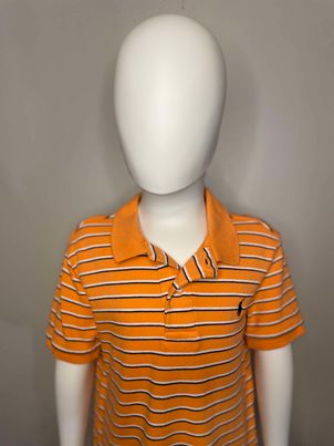 Polo Orange and Blue Striped Boys Polo Style Shirt~Size 5 ~ Great Condition