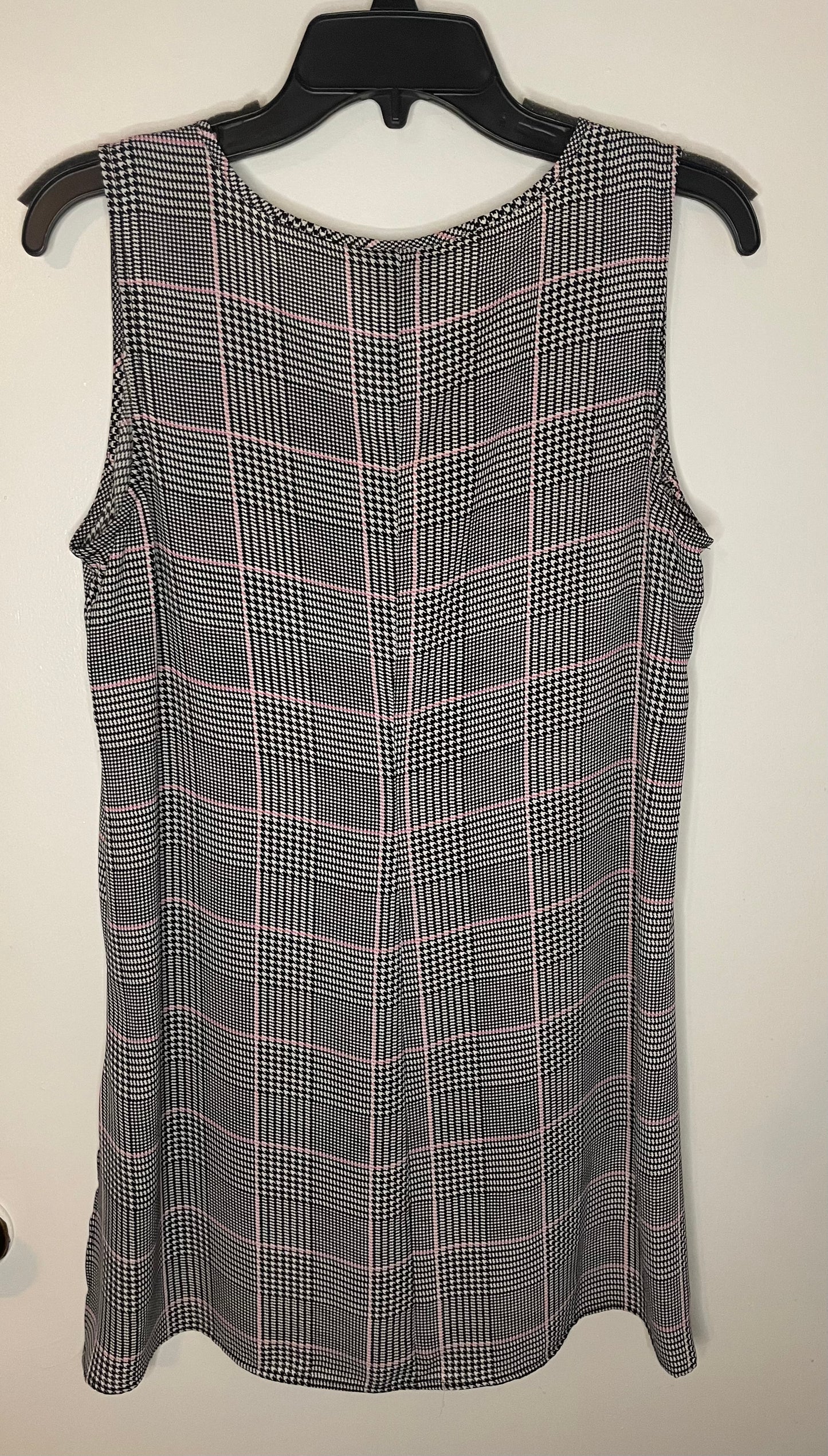 Worthington-black-and-pink-plaid-high-low-tank-top~Women’s Size Medium ~Great Condition