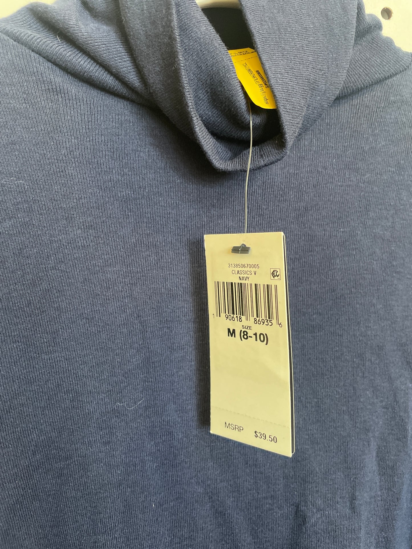 Classic Polo V- Navy Boys Size 8/10