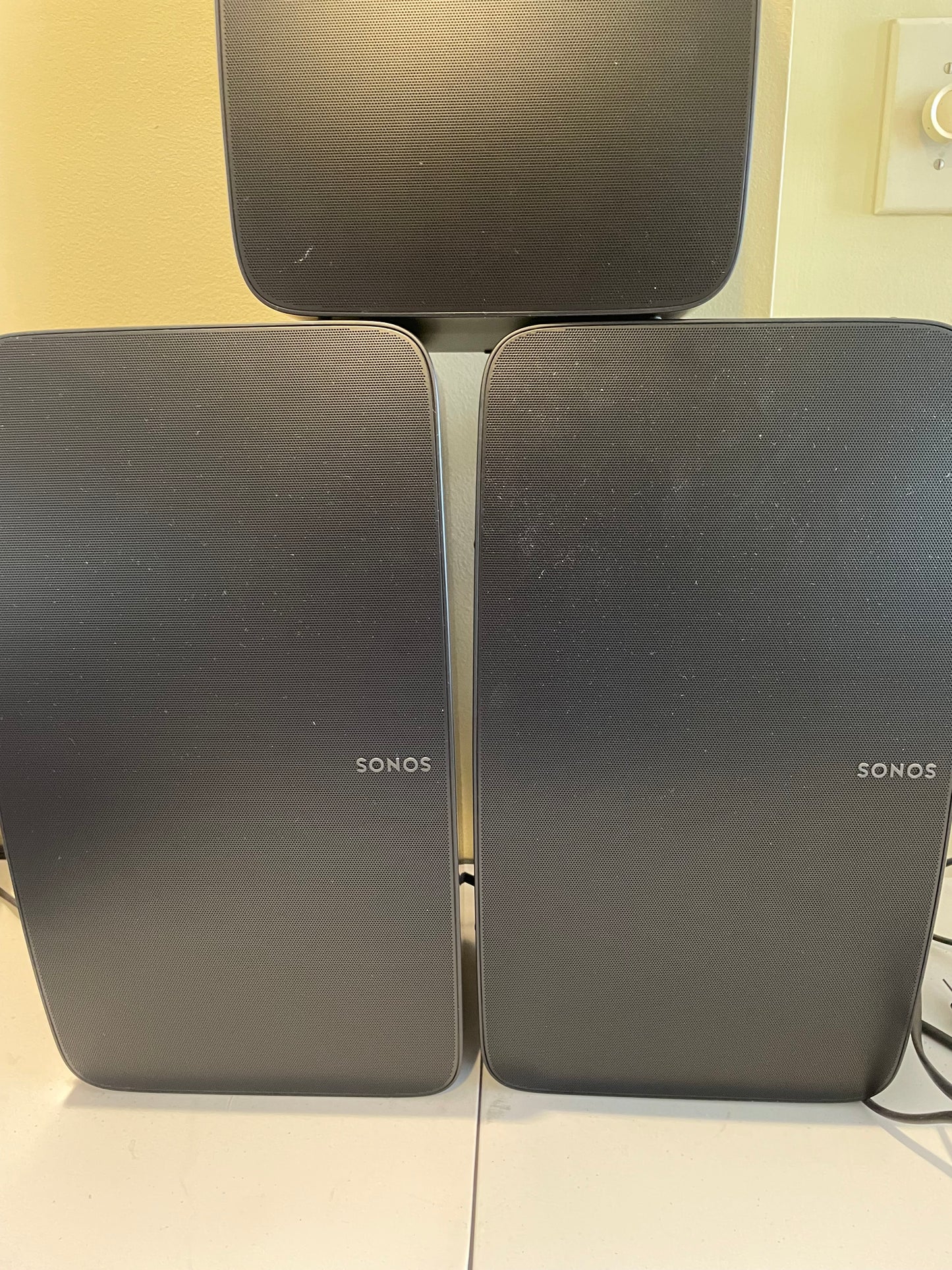 3- Black Sonos-Five Wireless Smart Speakers -Excellent Condition