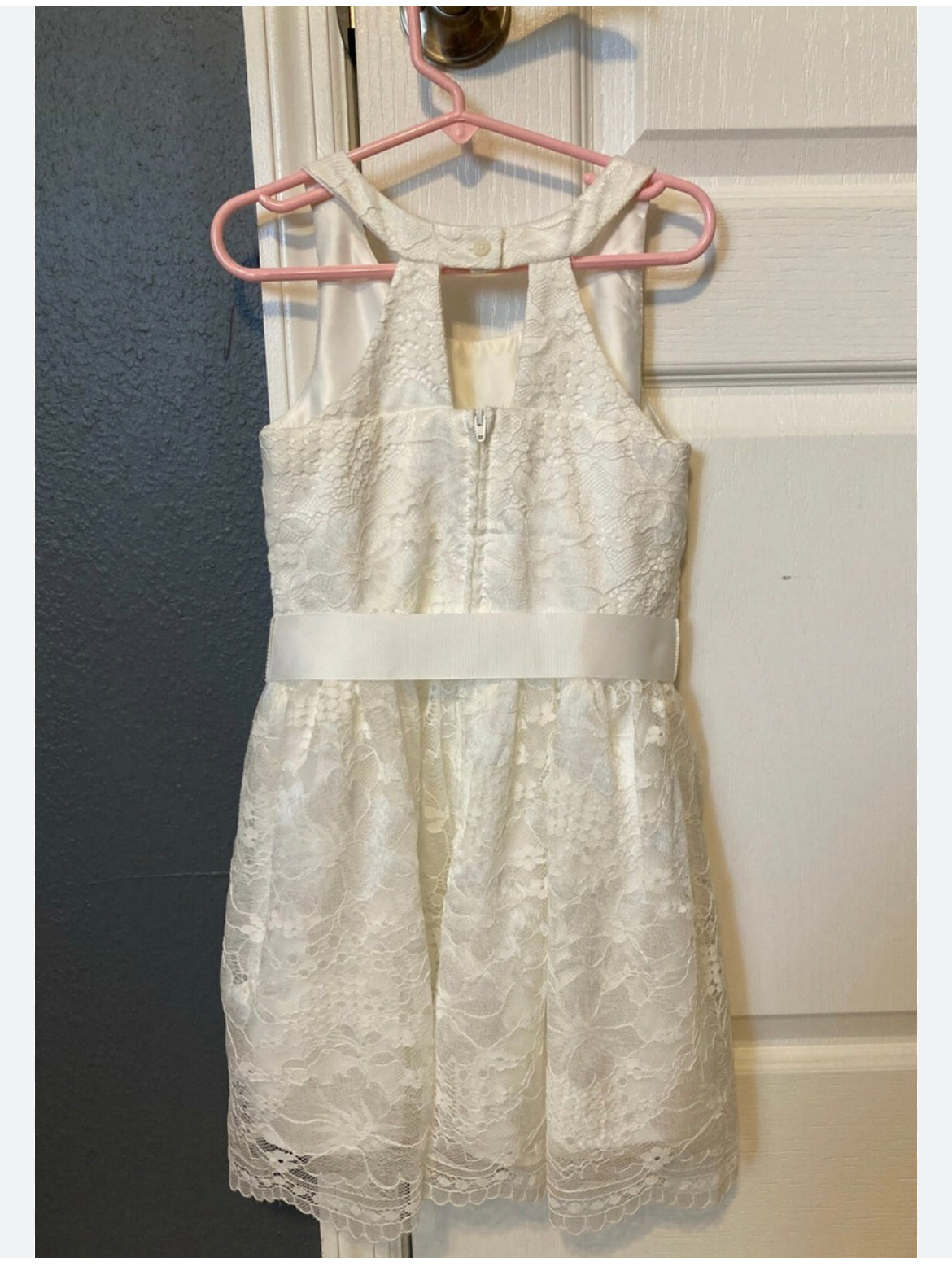 Children's Place Girl's Size 12 White Lace Easter Baptism Communion Spring Dress