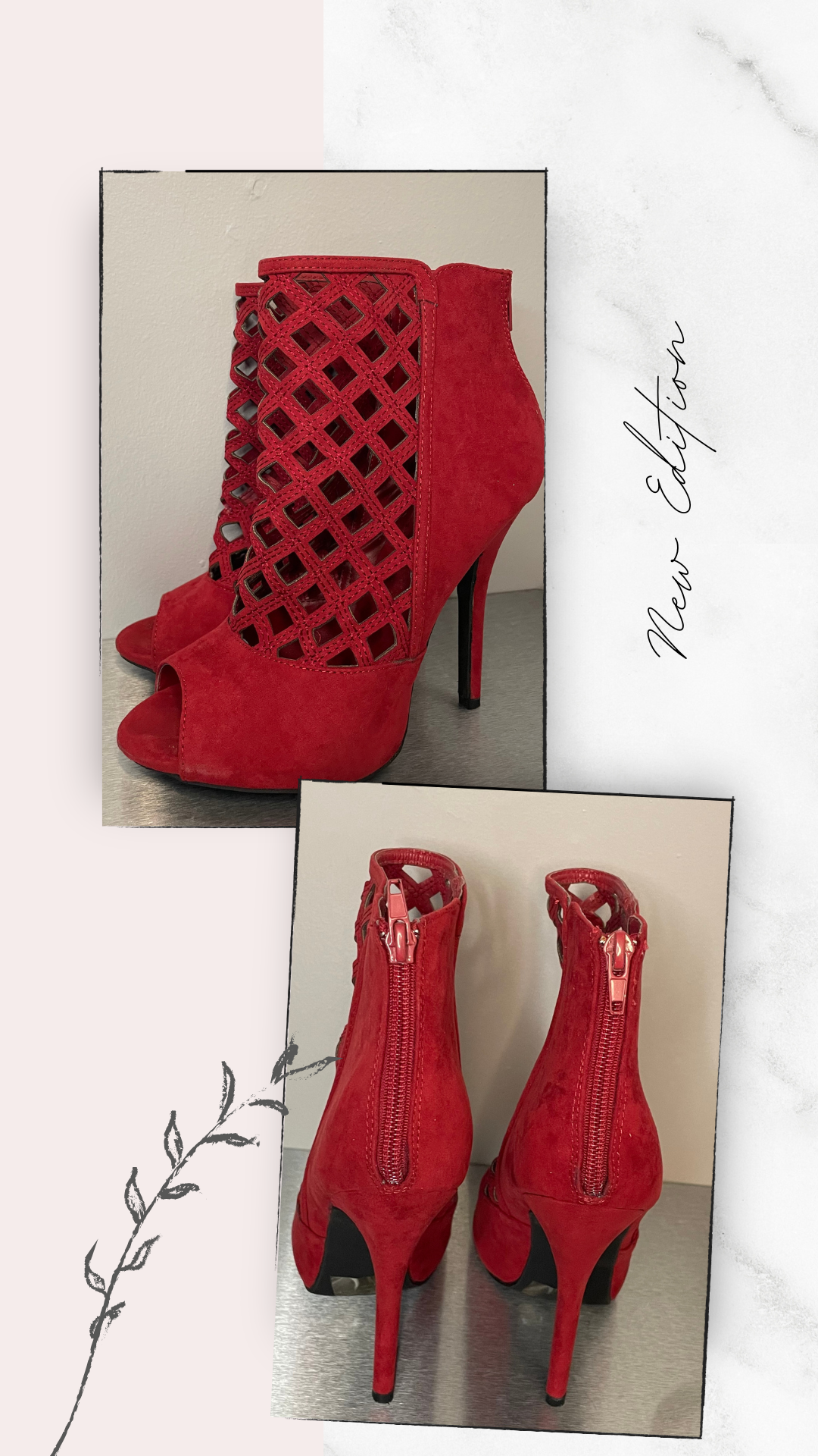 Wild Diva Caged Peep Toe Bootie Size 8.5 Great Condition