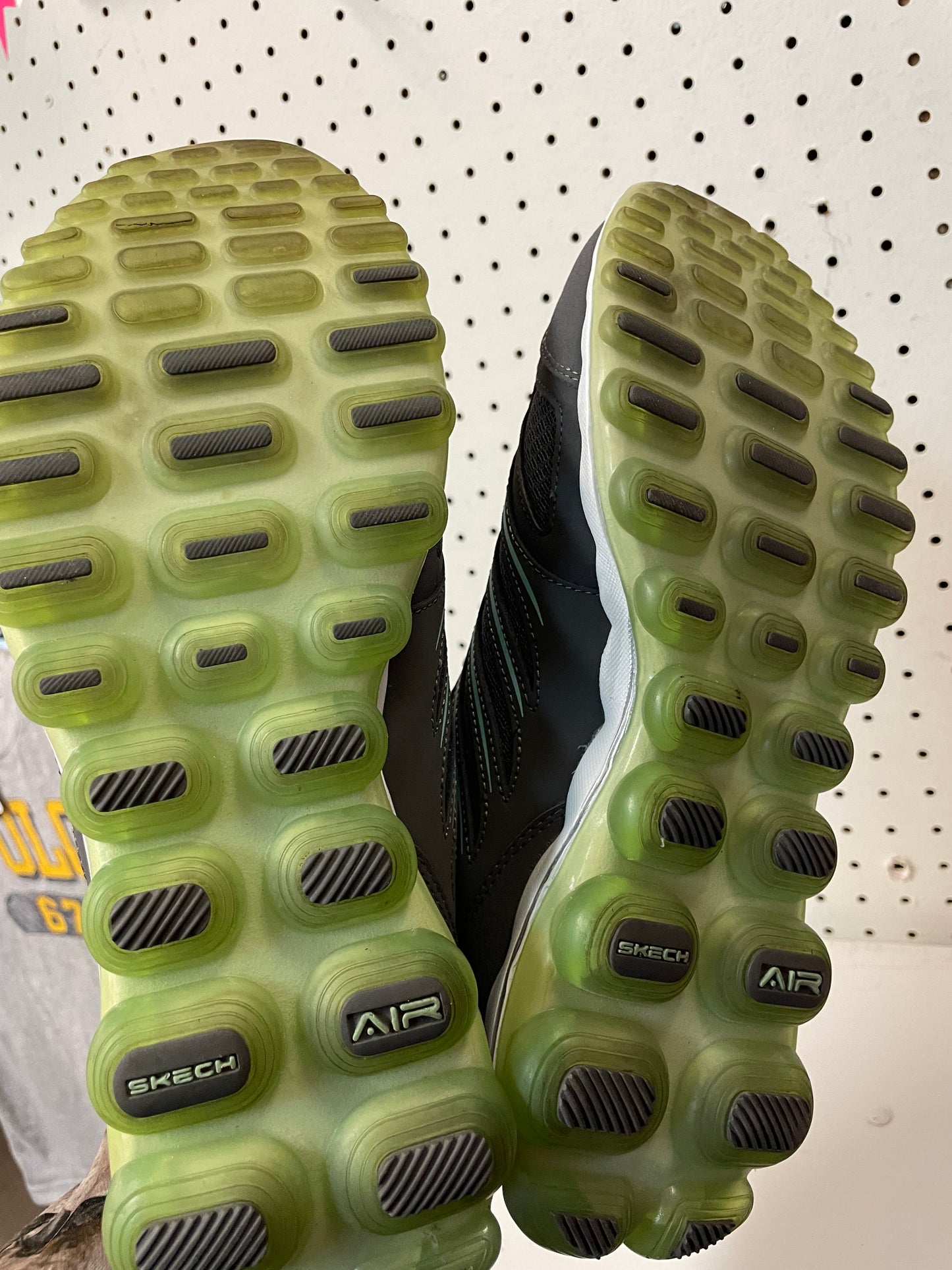 Skechers Skech Air Sneakers Women’s Size 10 Gray Green Running Shoes Lace Up Active