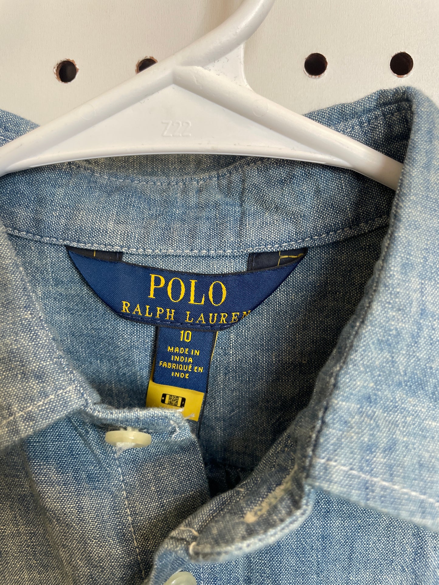 Polo Sleeveless Denim Girls Top Size 10