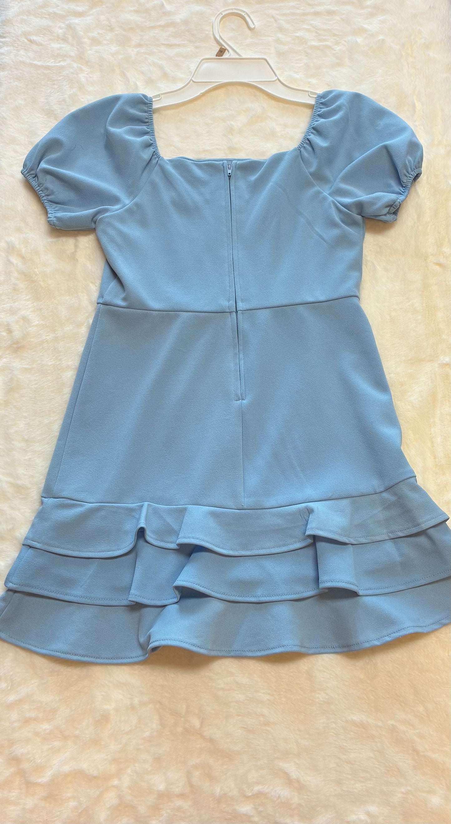 Rare Edition Light Blue Girls Summer Dress with Ruffle Hem Size 12