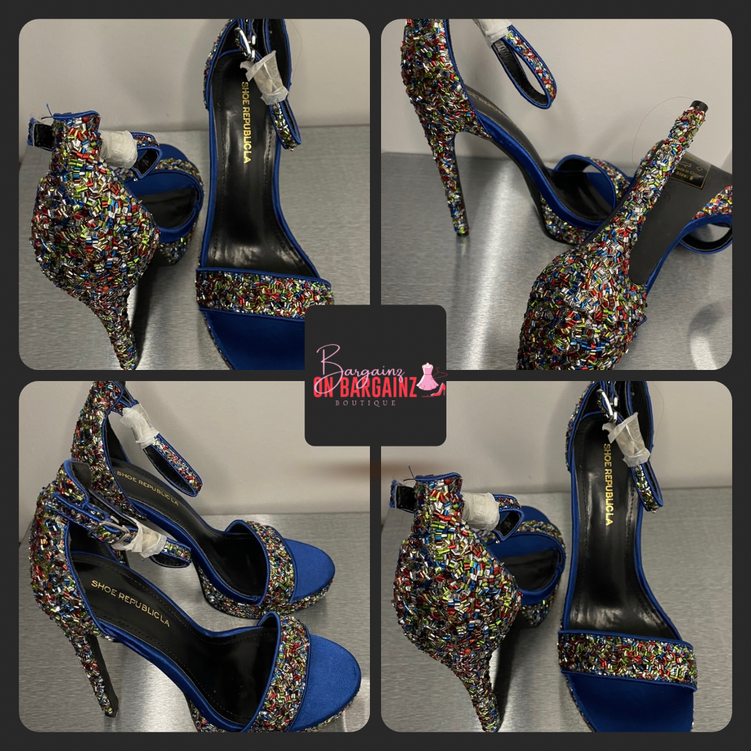 Shoe Republican Multicolor Blue Heels Women Size 8 Condition:New