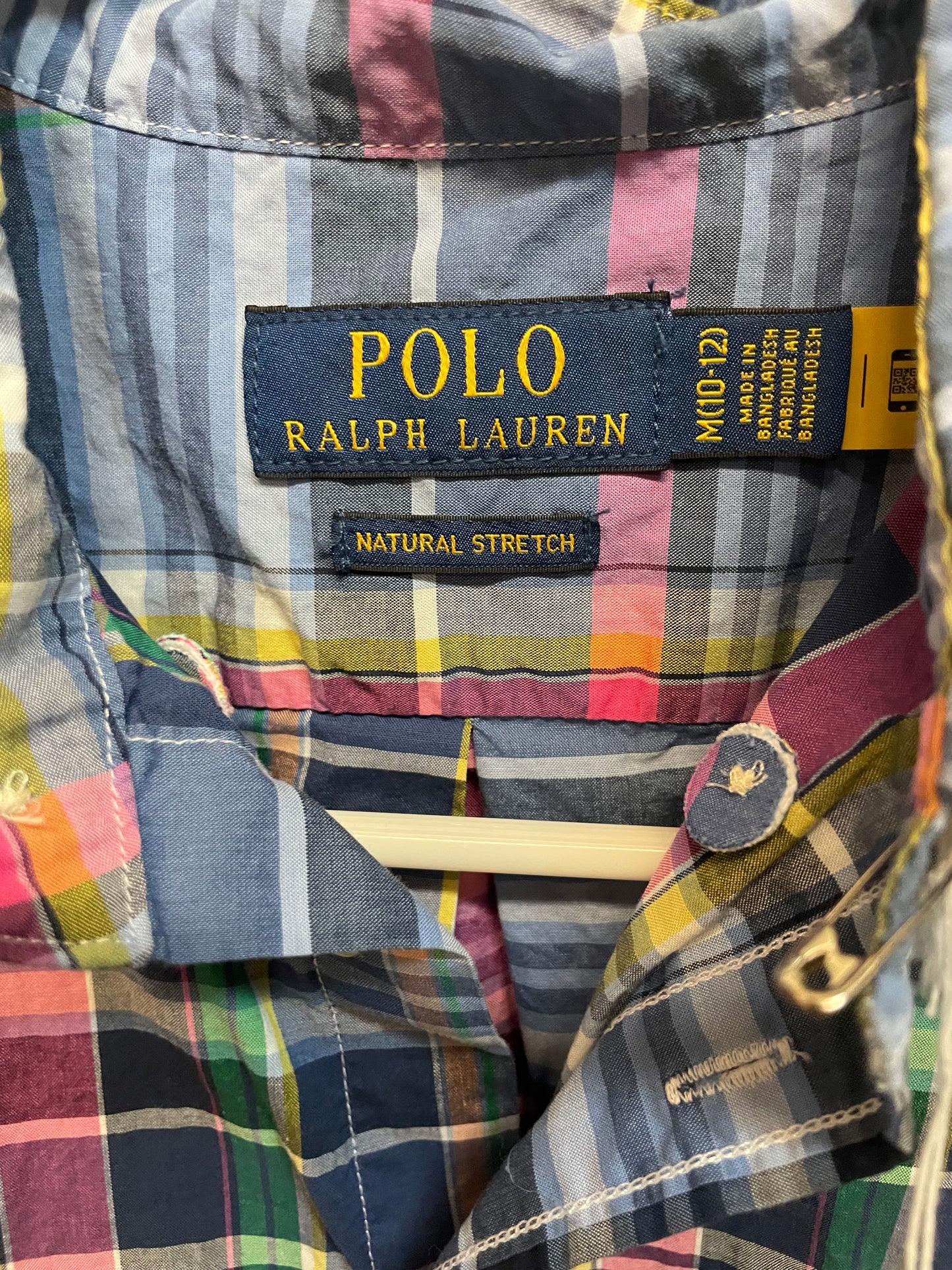 Polo Ralph Lauren Classic Fit Plaid Blue Short Sleeve Boys Size 10/12