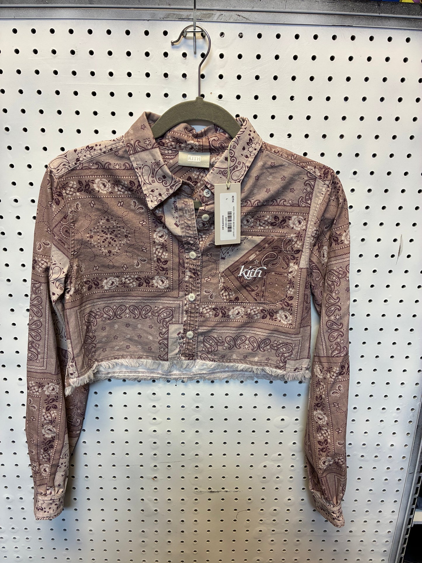 Kith Kids Cropped Berkley Shirt Size Large - NWT