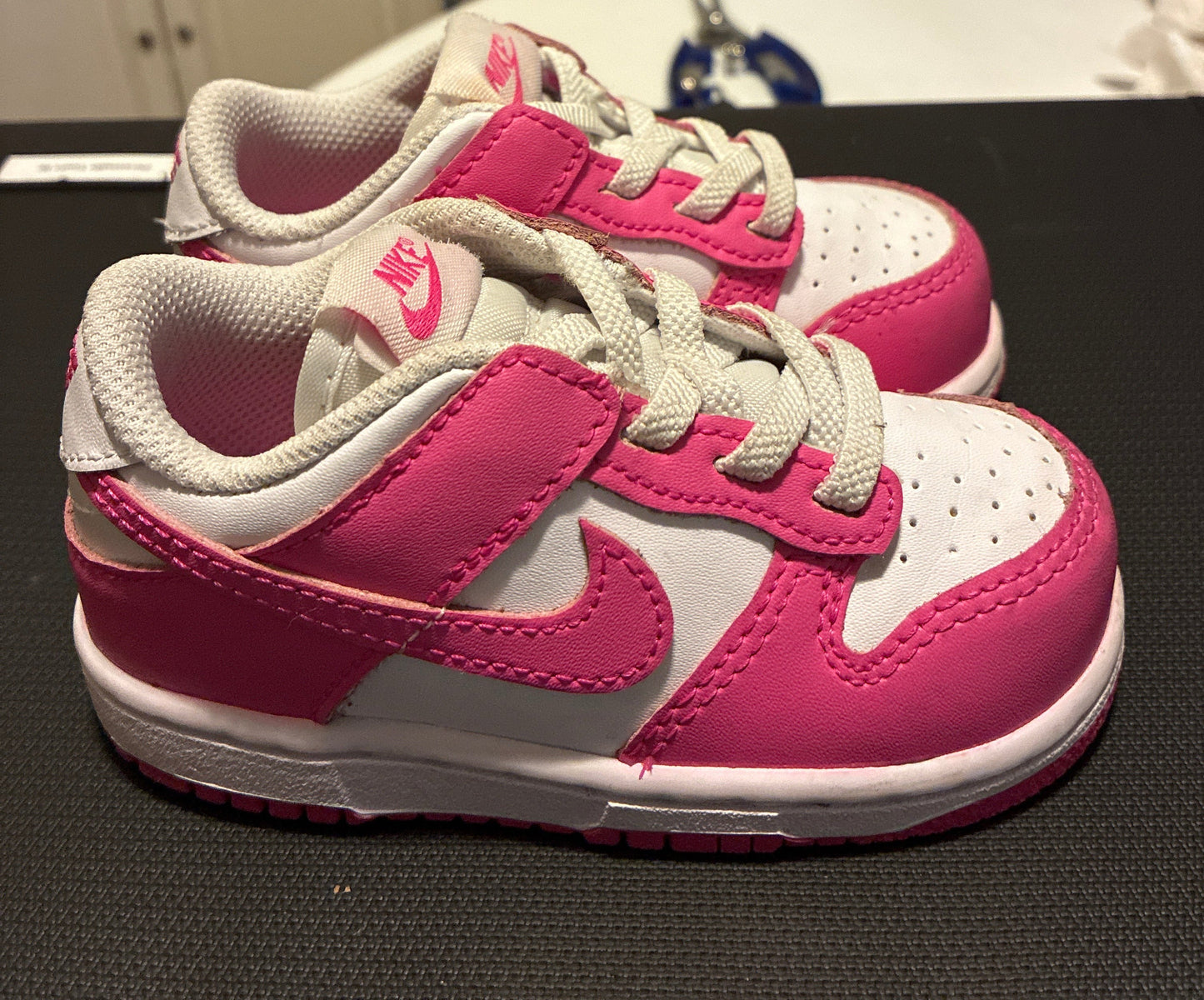 Nike Dunk Low Barbie Fuchsia Pink Toddler Girl Sneakers, Size 7c