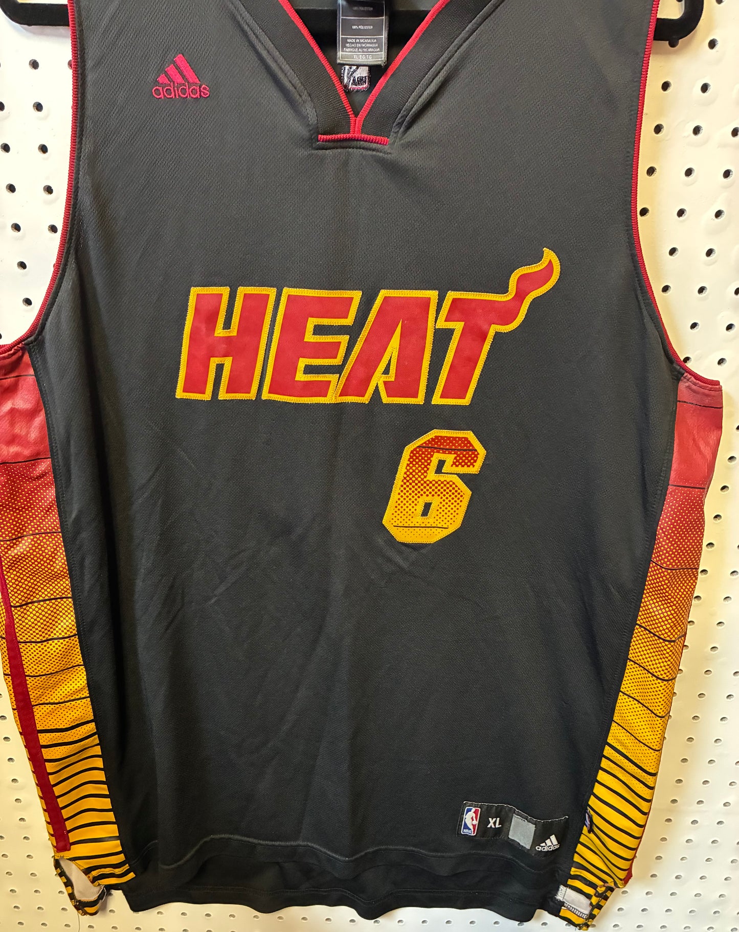 LeBron James Adidas Miami Jersey-Adidas-Size XL