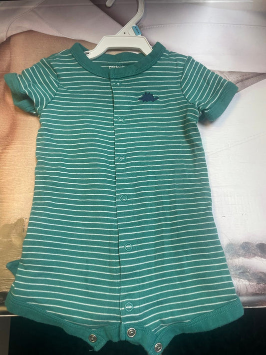 Carter's Baby Boys Short Sleeve Striped Romper -6 mons