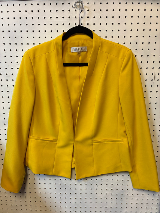 Kasper Golden Yellow Tailored Blazer with Modern Silhouette Size 10