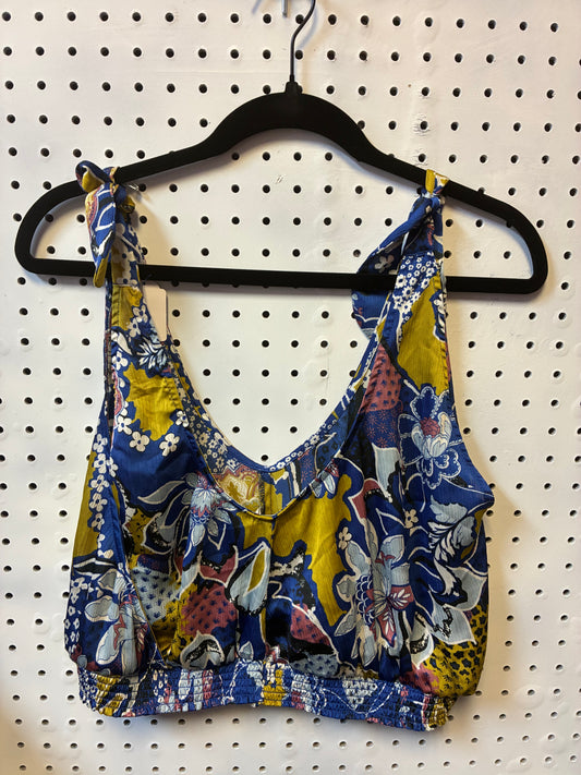 Free People Weekend In Montauk Crop Top in the Ocean Combo color and a polyester material Women Size Large