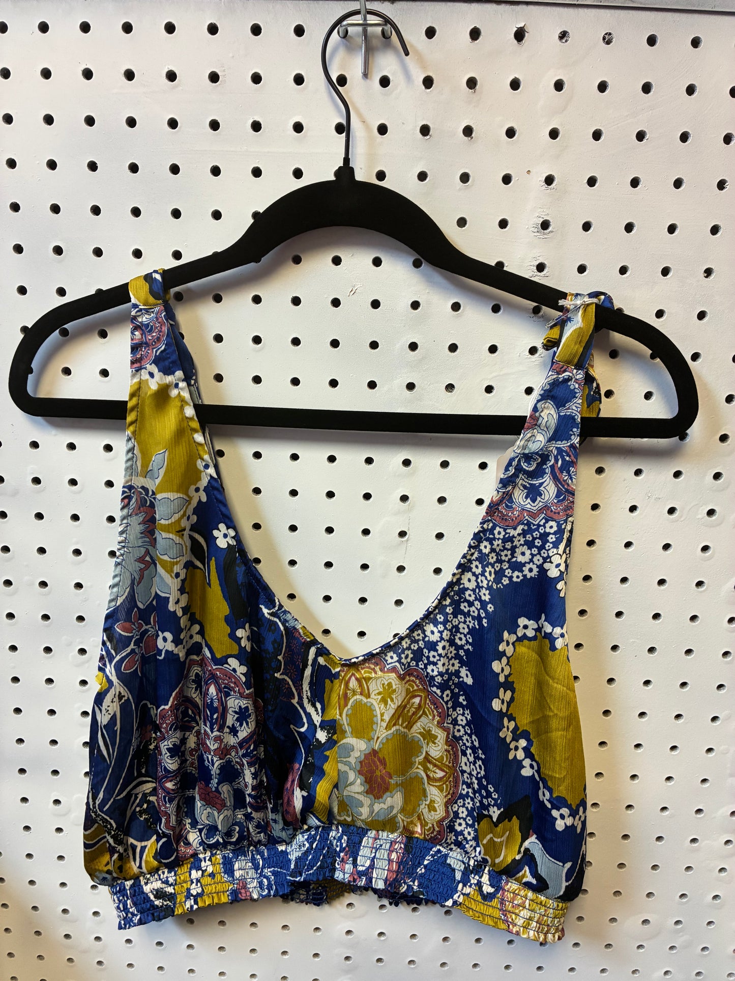 Free People Weekend In Montauk Crop Top in the Ocean Combo color and a polyester material Women Size Large