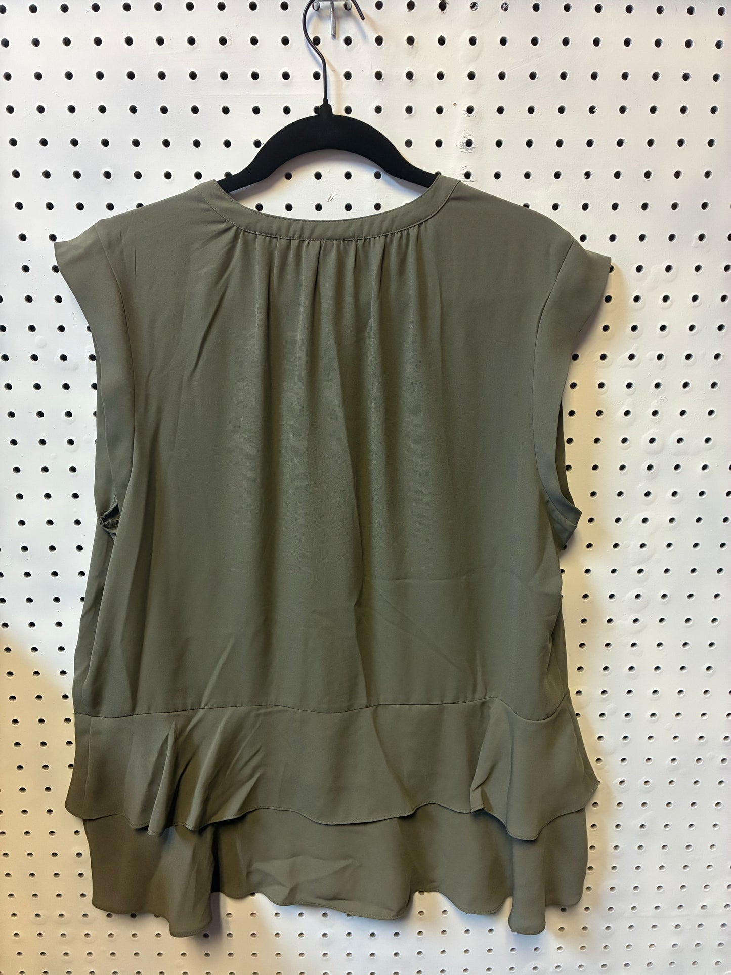 Mossimo Olive Green Button-Front Blouse with Two Front Pockets-Casual Top/ Blouse Women Size XL