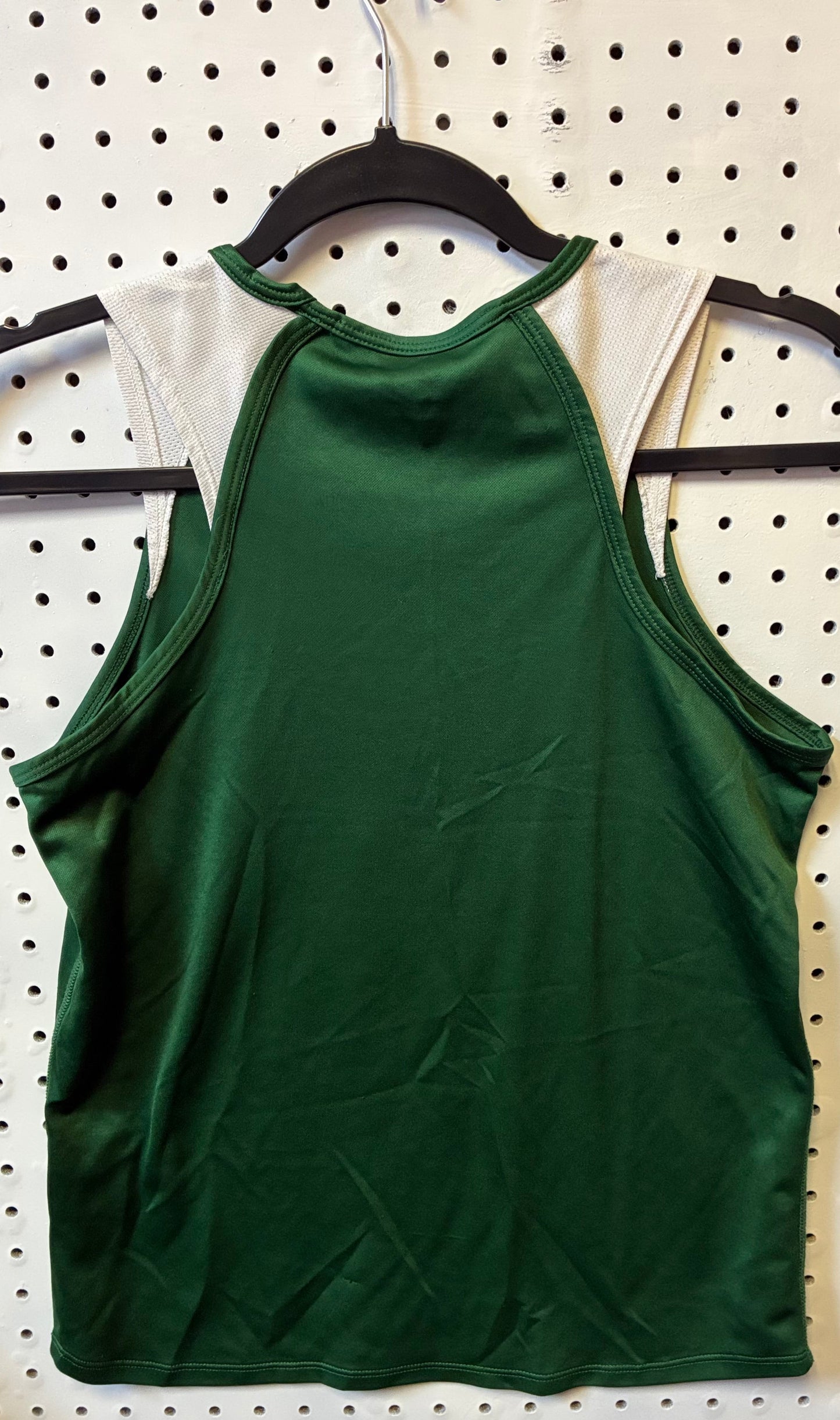 Green and White Nike Dri-FIT athletic tank top featuring a "PELHAM" graphic and a cougar mascot logo Size Small