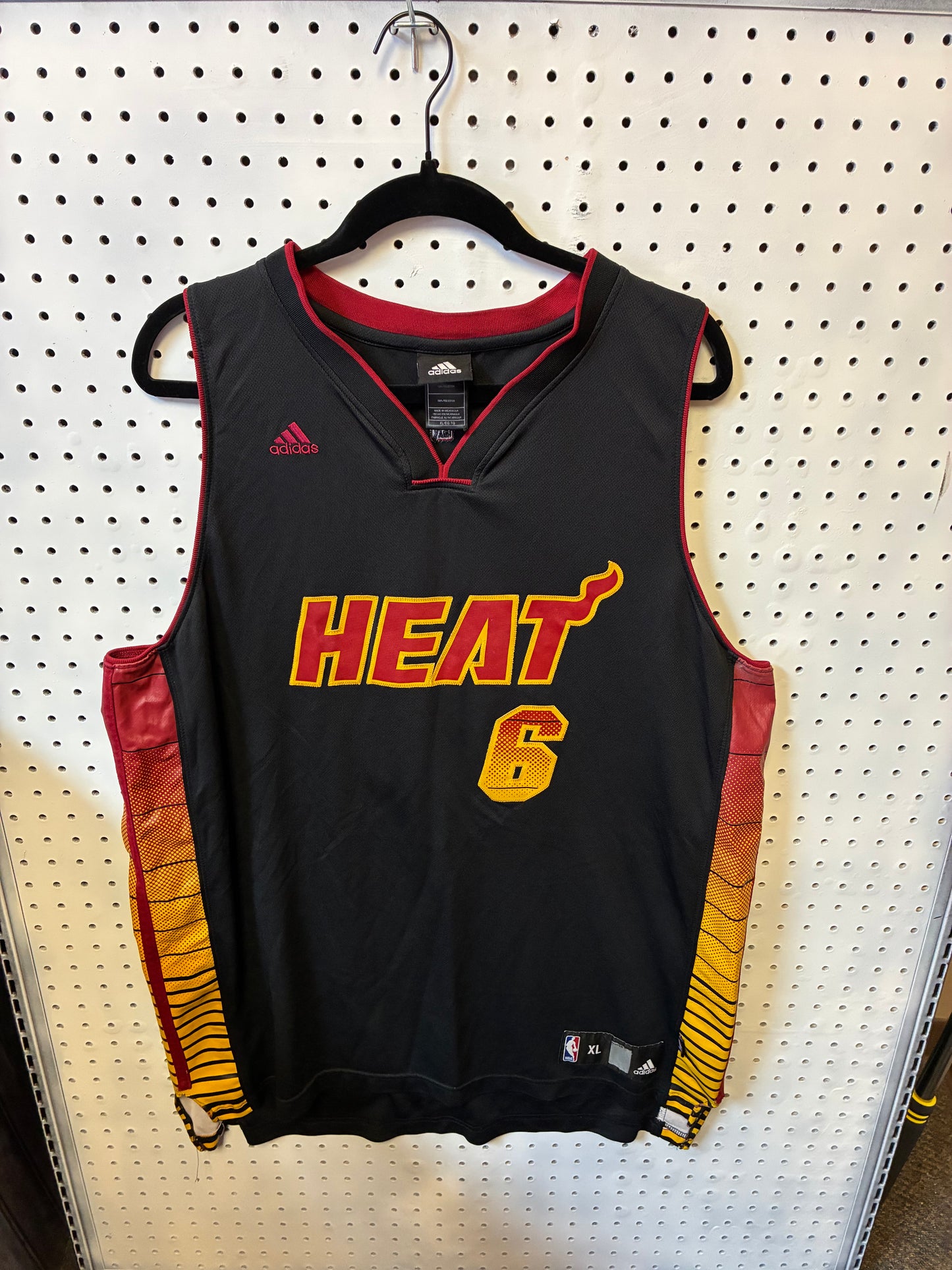 LeBron James Adidas Miami Jersey-Adidas-Size XL
