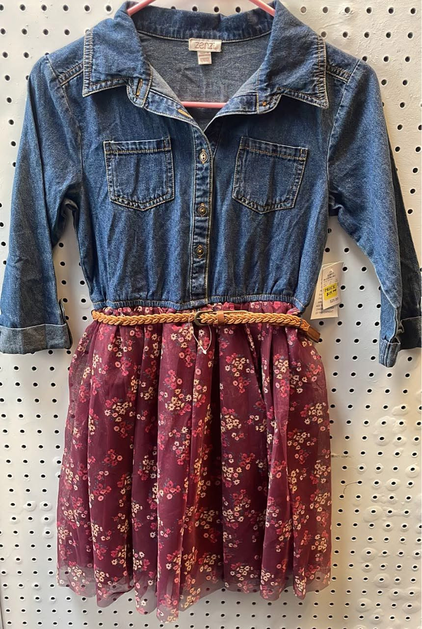 Blue & Burgundy Long Sleeve Dress -Girls Size 10/12
New with Tag