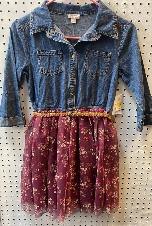 Blue & Burgundy Long Sleeve Dress -Girls Size 10/12
New with Tag