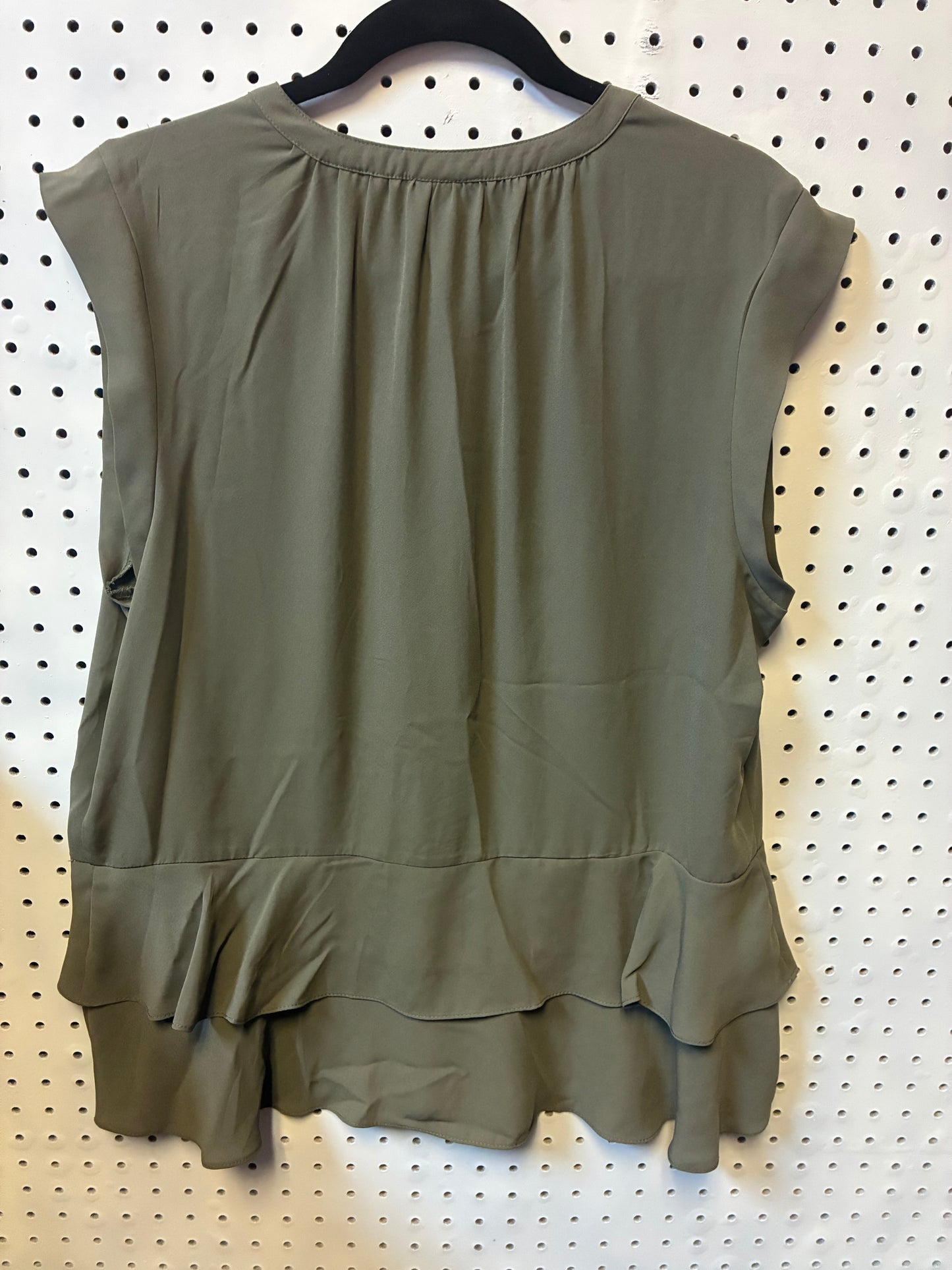 Mossimo Olive Green Button-Front Blouse with Two Front Pockets-Casual Top/ Blouse Women Size XL
