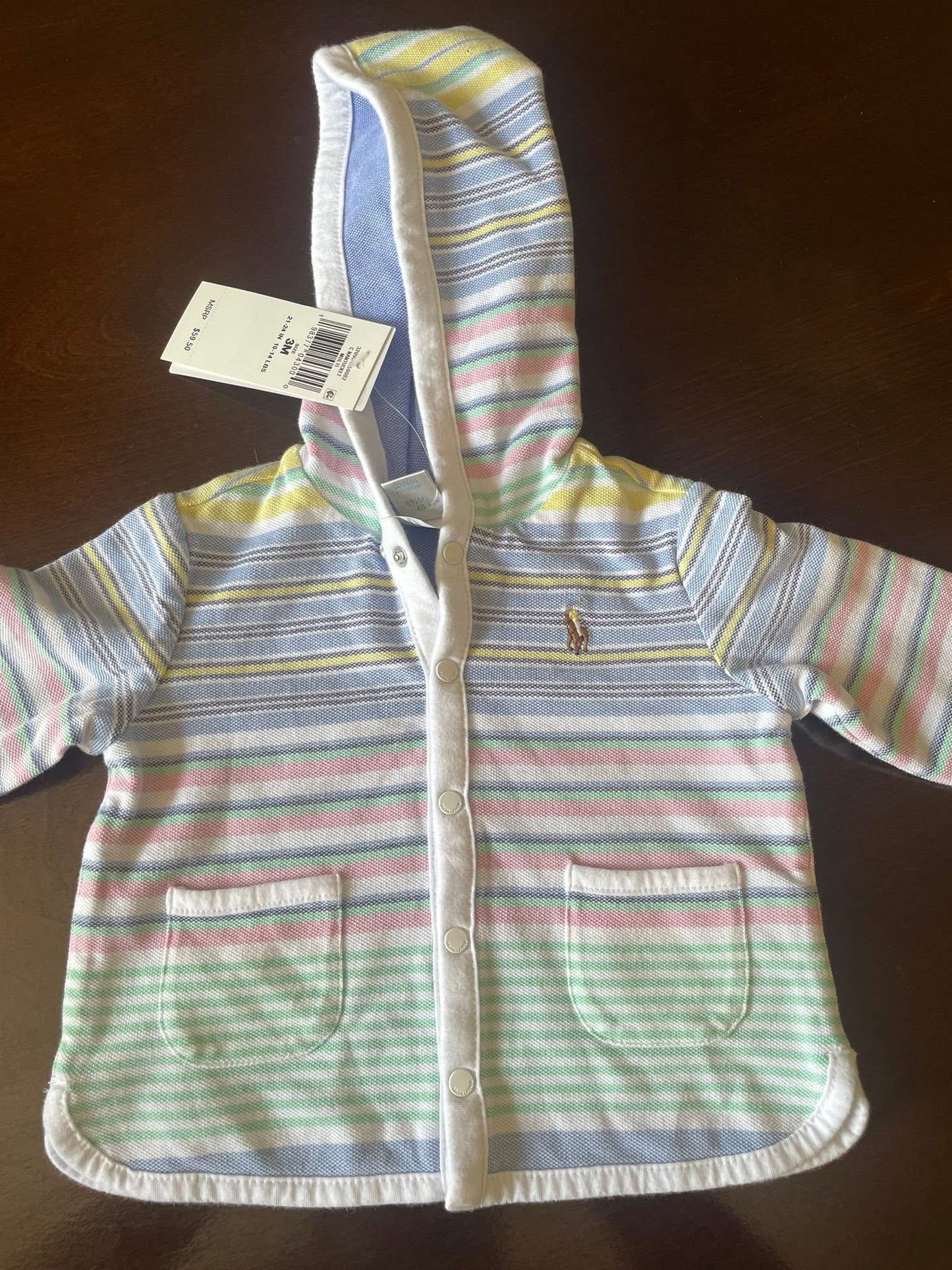 Ralph Lauren Striped Jacket
Size -3Mons
New with Tag